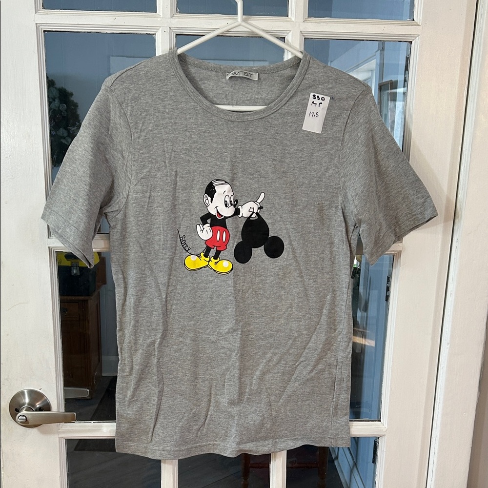 330.   Gray Shirt with Cartoon Print